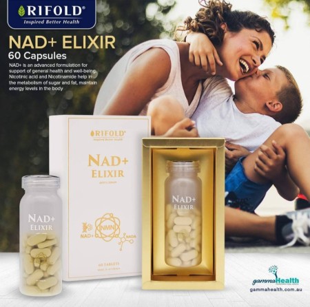 NAD+, NMN og NAD-A Elixir fra Rifold, 60 kapsler